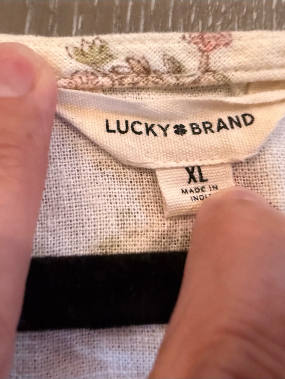 Lucky Brand Cream Maxi Dress with Tan Floral Print - Picture 4 of 4